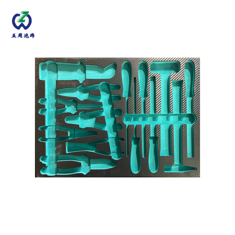 青绿色工具套装 EVA 内衬：耐候防护的户外作业方案