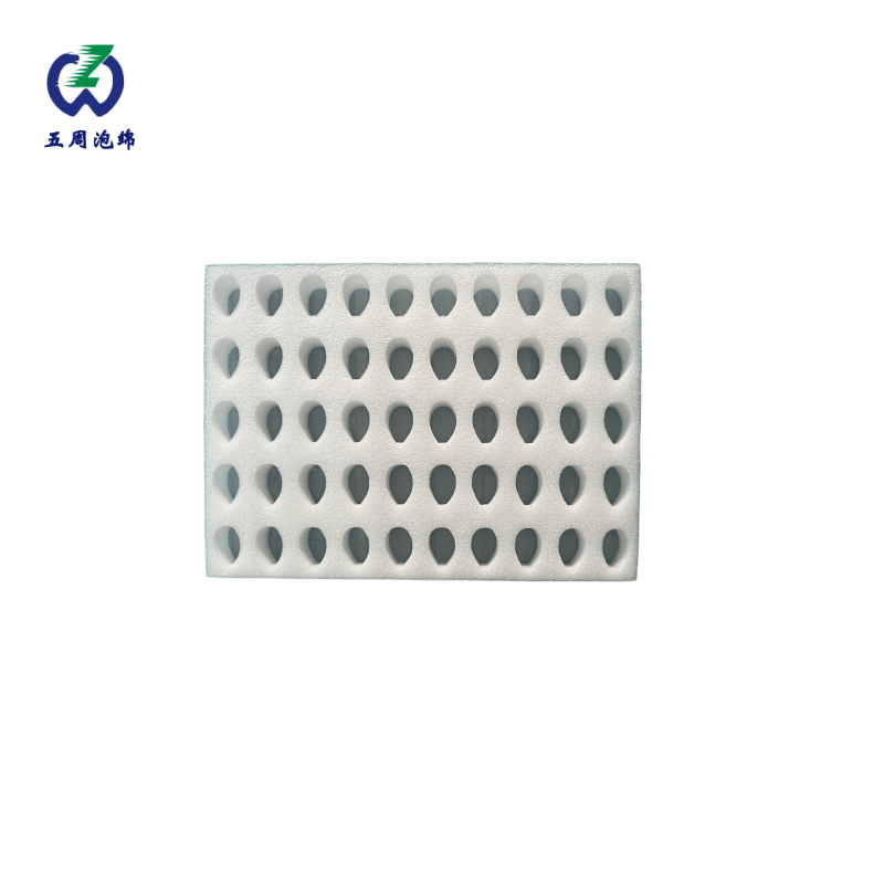 椭圆孔白色珍珠棉托盘：小型瓶罐的批量防碎防护方案