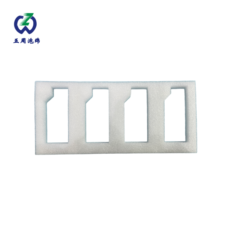 四槽长条形白色珍珠棉内衬：瓶罐类产品的批量防碎防护方案