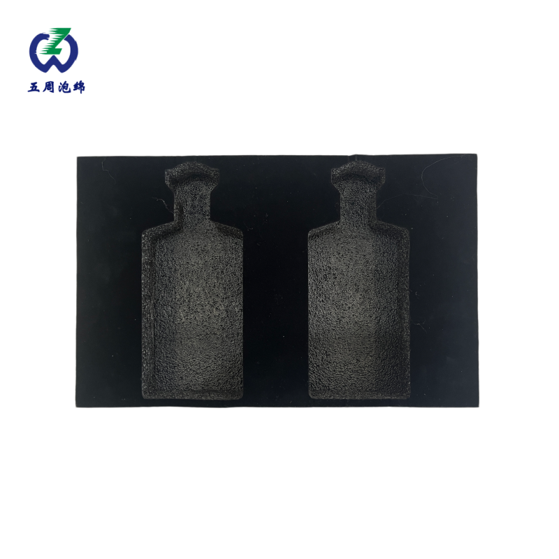 双瓶位黑色植绒珍珠棉内衬：酒类礼盒的高端防护与质感升级