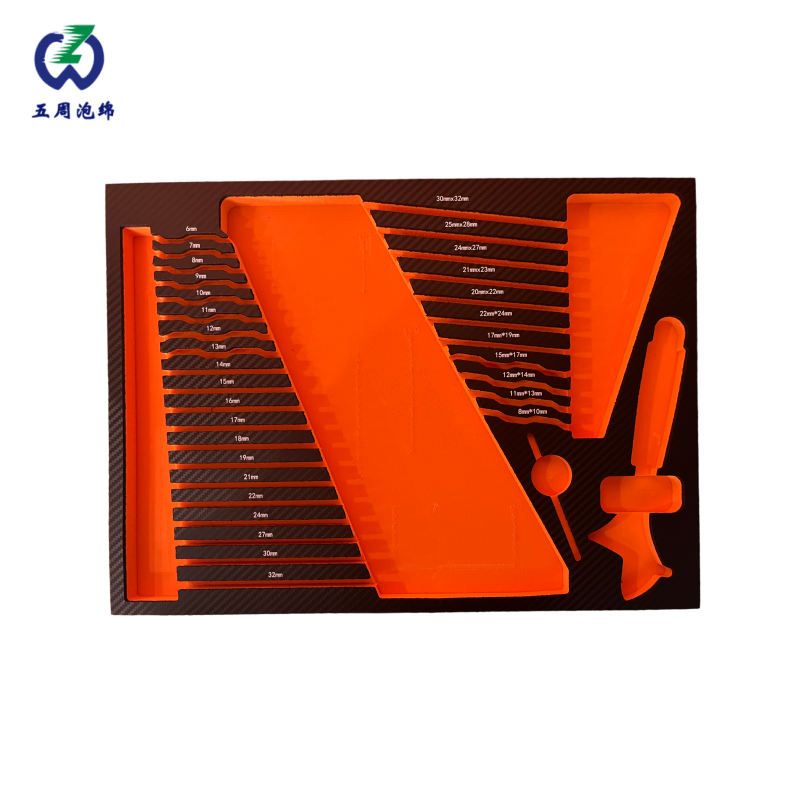 橙色带刻度精密量具 EVA 内衬：精准测量工具的防护方案