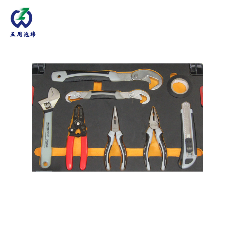 双色分层电工钳组 EVA 工具箱内衬，维修工具可视化收纳防护方案